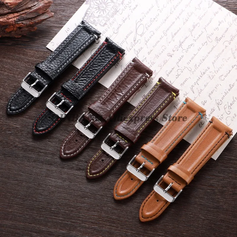 Calfskin Leather Quick Release Retro Watch Strap - Universal Wristband Replacement for Business and Casual Wear