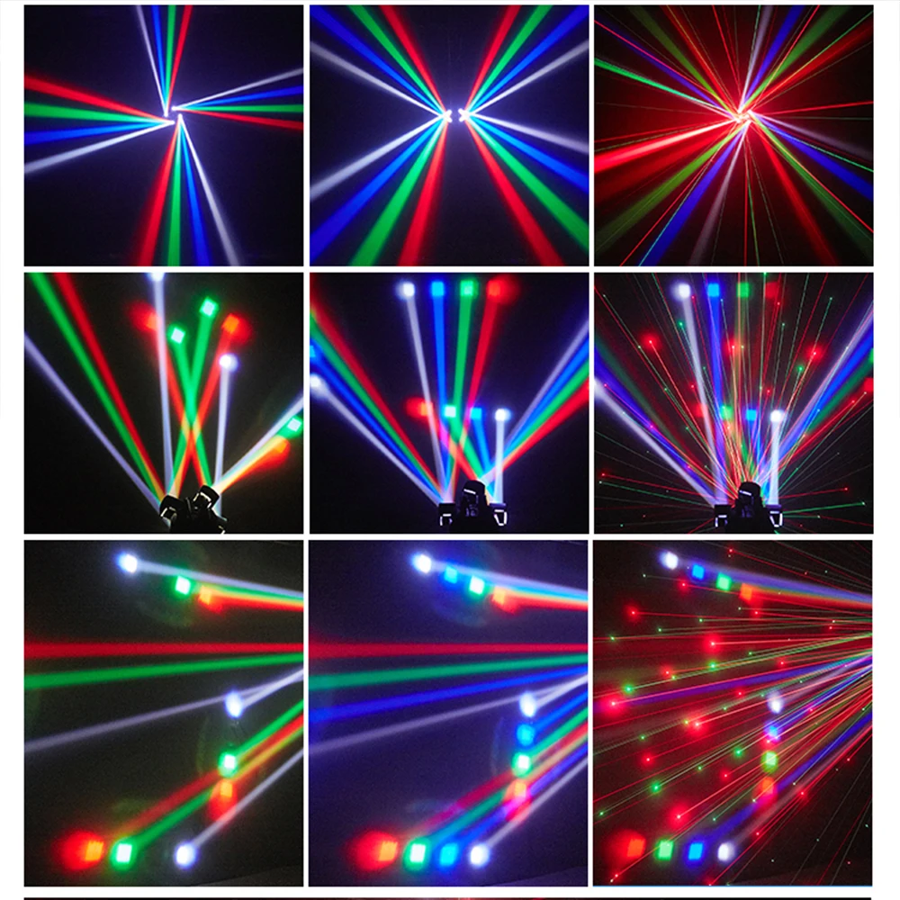48W Mini Disco Lights 4 Arm Moving Head DJ Light DMX512 LED Beam Strobe Effect RGBW Party Nightclub Bar Stage Light led light disco light moving beam light led stage light mini led stage light
