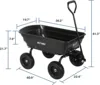 4 Cu.Ft. 10" No-Flat Tires Poly Yard Dump Cart with 180° Rotating Handle, 600 lbs Capacity Heavy Duty Garden Carts and Wagons 5