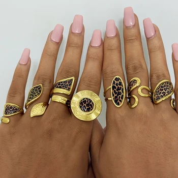 Alternative view of 18K Golden Plated 316 Stainless Steel Rings