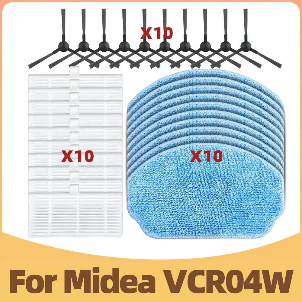 Fit For Midea Vcr04w Robot Vacuum Cleaner Spare Parts Side Brush Hepa Filter Mop Replacement Supplies