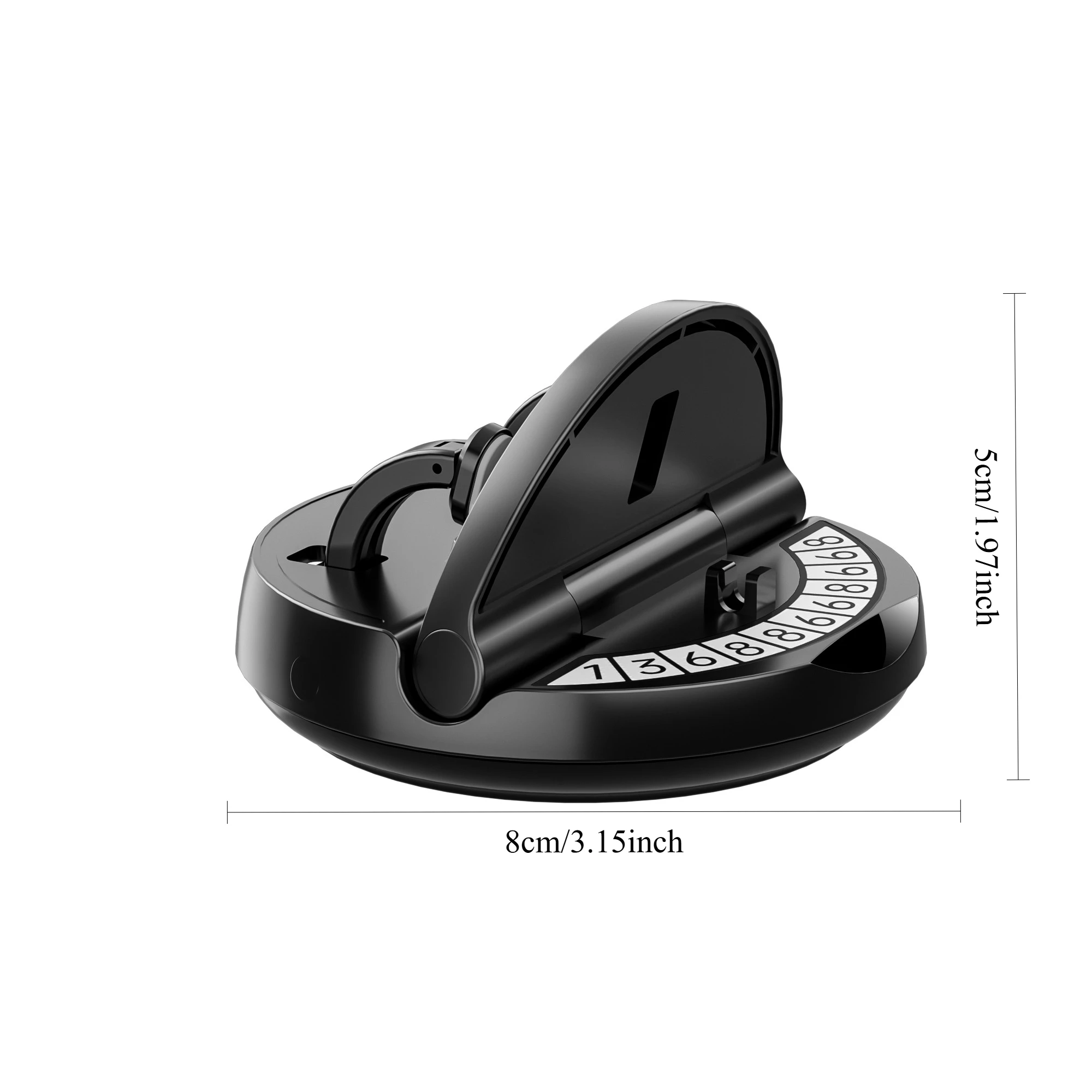 Enhanced Car Dashboard 360-Degree Rotating Phone Holder with Parking Number Plate, Adjustable Dual-Use Design
