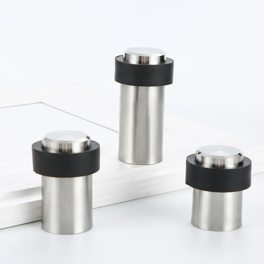 Stainless Steel Rubber Cylindrical Door Stopper Anti-Collision Protection Protective Pad Wall Protector Anti-collision Door Hold door stopper silicone door stopper door stopper bumpers