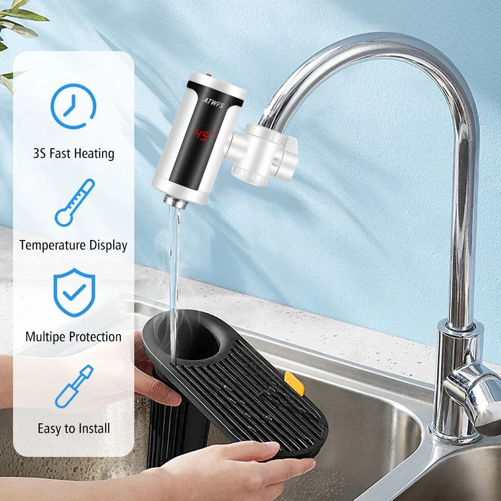 3300W 220V Instant Electric Water Heater Tankless Faucet Modern