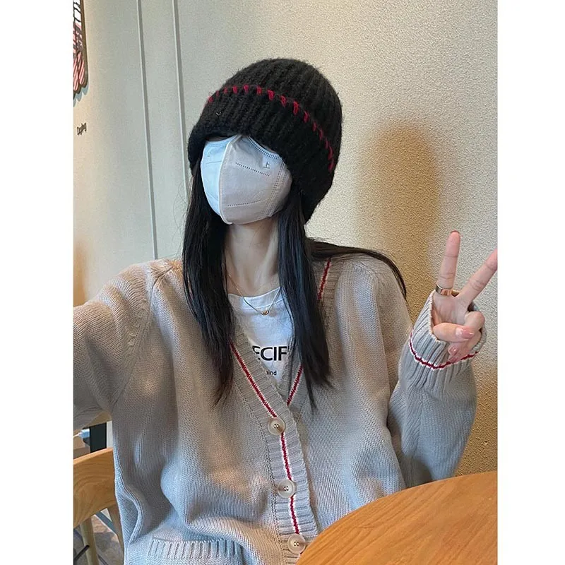 

2022 New Arrival Korean Style Spring/autumn Women V-neck Long Sleeve Casual Sweaters Patchwork Single Breasted Cardigan V452