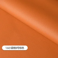 Luxurious Litchi Pattern Leather Fabric - Premium Upholstery Material for Car Interiors, Bags, Chairs, and DIY Projects - Waterproof and Durable, Sold Per Meter (No.8 Brown)