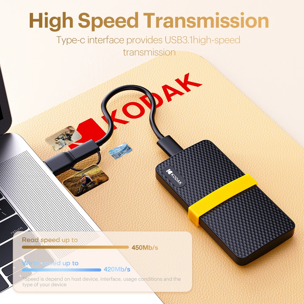 신제품 KODAK X200 외장 하드 드라이브 1TB 포터블 SSD 하드 디스크 512GB 256GB 고속 SSD 모바일 하드 드라이브 노트북 맥북 PC용