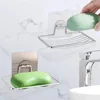 1PC Stainless Steel Soap Rack Punch-free Nail-free Bathroom Single Layer Drain Wall Hanging Sucker Soap Box Light Luxury Shelf 4