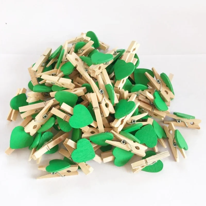 ollette Legno Colorate 50 pezzi Mollette Piccole Decorative Camera Clip Foto Fai da te per Foto Matrimonio Artigianato con 10M Spago di Luta