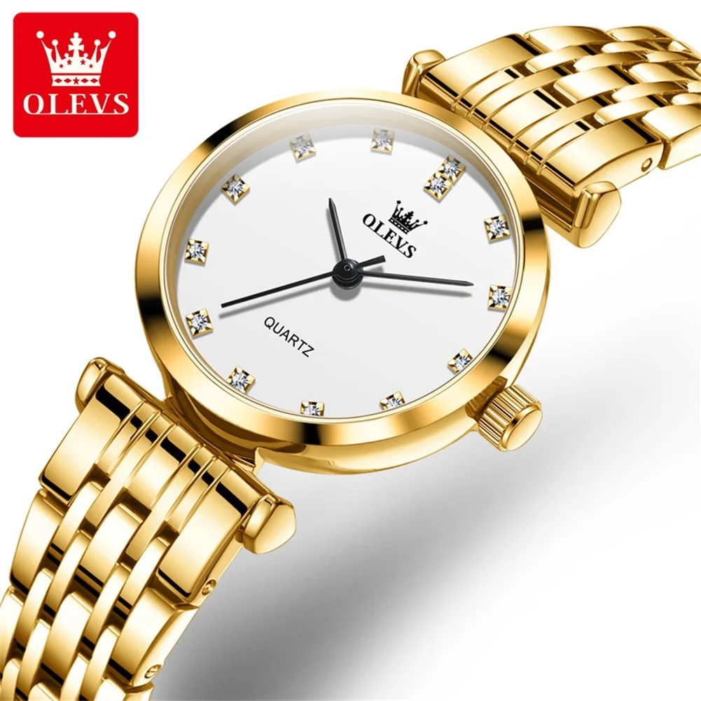 OLEVS 5596 Diamond Luxury Elegant Women Watches Waterproof Original Quartz Watch For Woman Top Brand Business Wristwatch