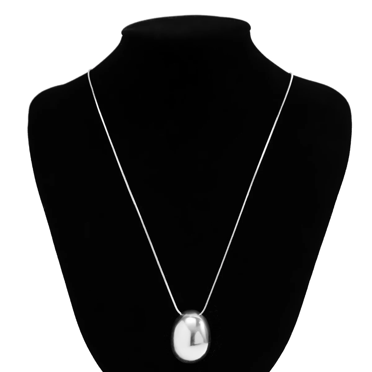 Salircon Punk Aesthetics Collana con ciondolo ovale in metallo color oro, semplice e sottile, con catena a serpenti, collana lunga da donna, gioielli con dichiarazione_voghion.com