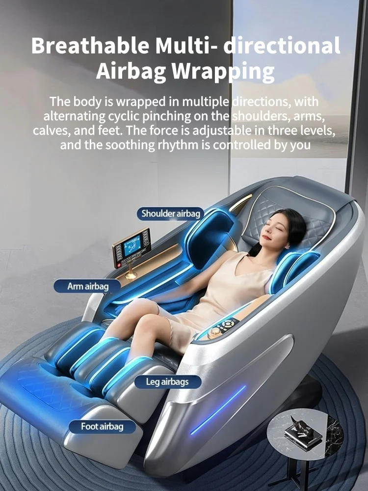 Jinkairui 4D Massage Chair AI Smart Health Care Shiatsu Air Compression Full Body Zero Gravity Leisure Sofa Bluetooth Speaker 6