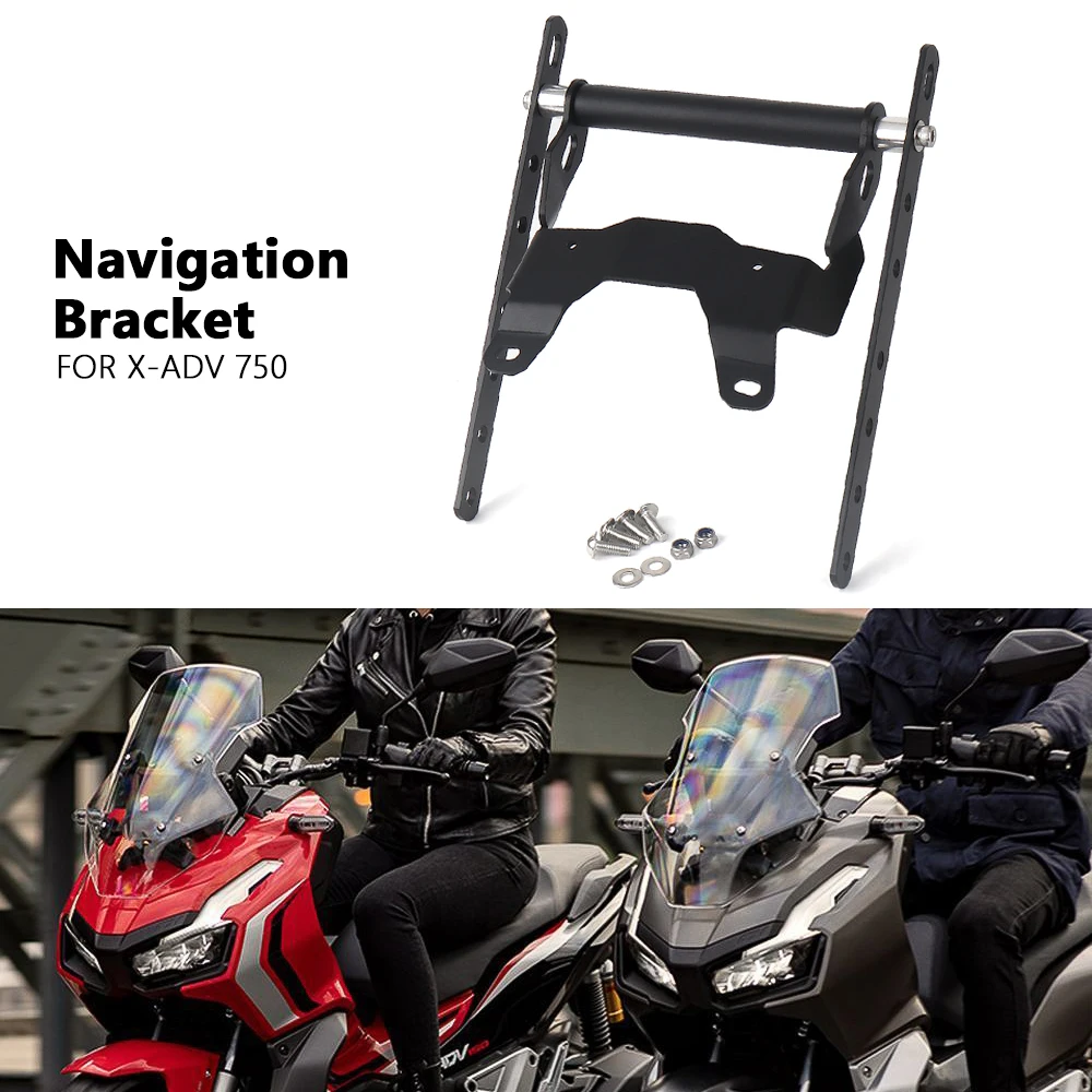 Motorcycle Accessories GPS Navigation Plate Bracket Support Holder Black For HONDA X-ADV750 X-ADV 750 XADV750 XADV 750 xadv750 for honda xadv750 x adv750 xadv x adv 750 2017 2018 modification headlight grille guard cover protector