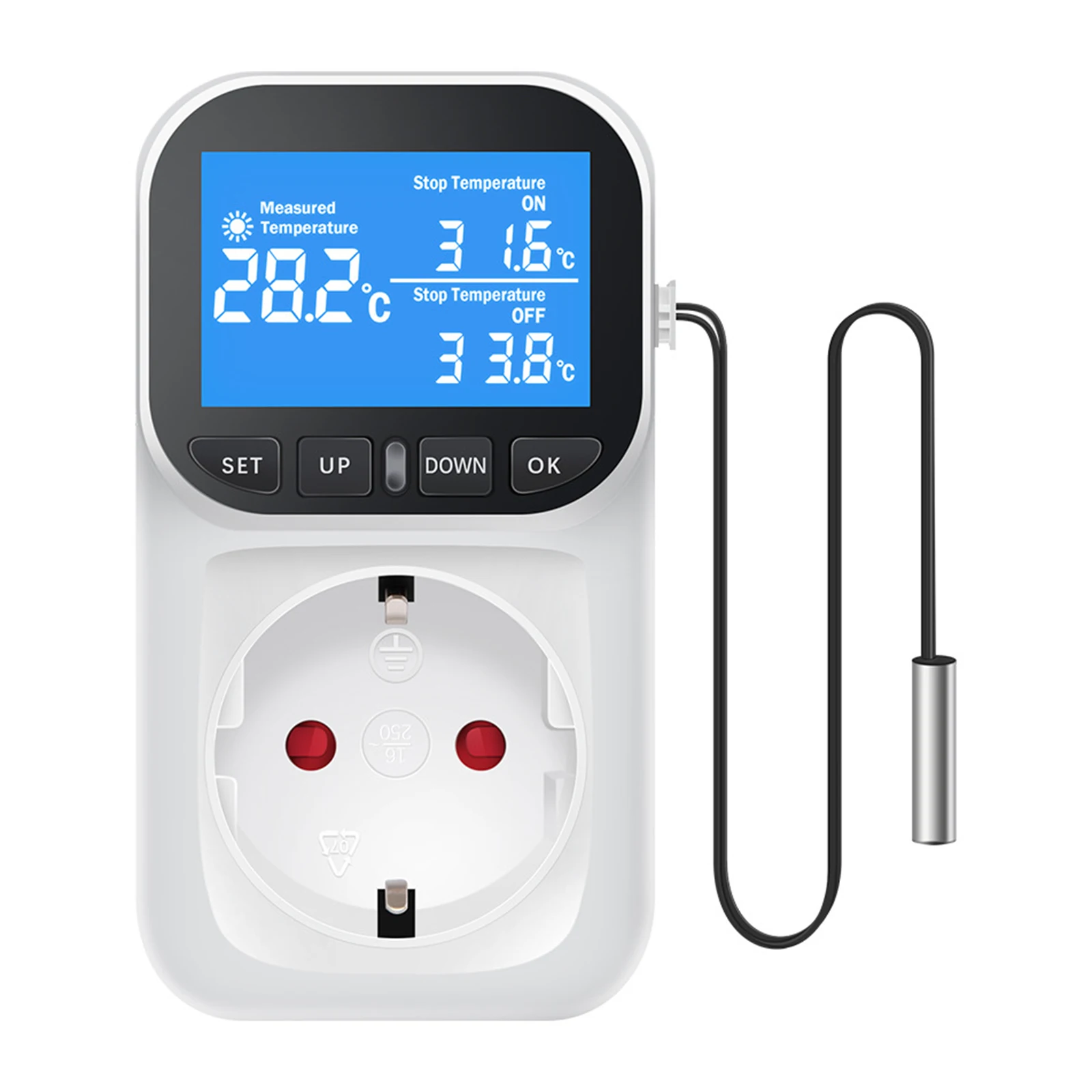 

Accurate and Convenient Temperature Monitoring with LCD Screen External Temperature Detector and Customizable Controls