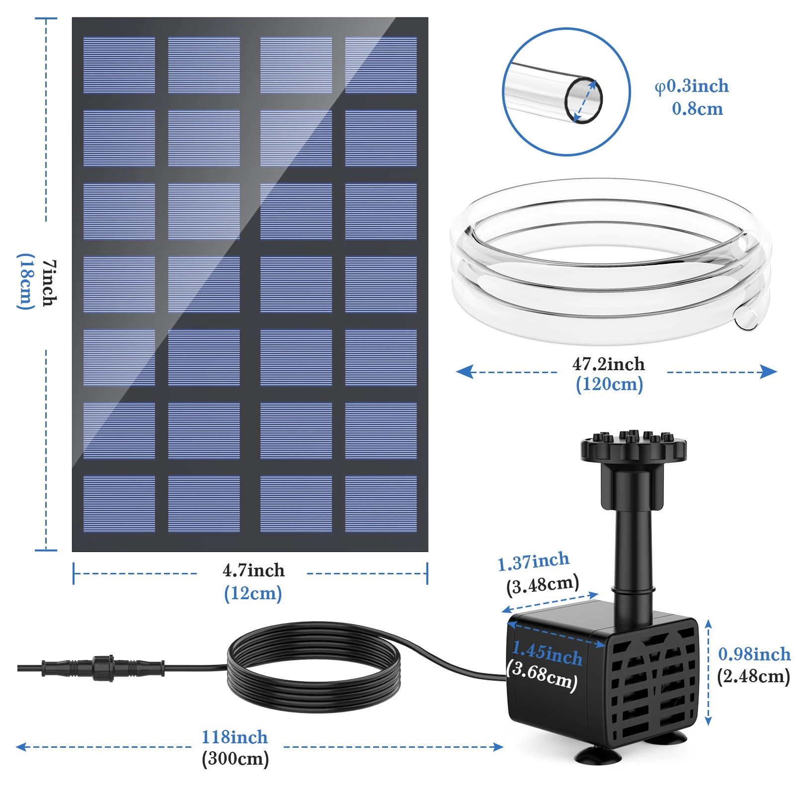 AISITIN 5,5 W DIY Fontaine Solaire, Upgraded Pompe Bassin Exterieur Solaire  avec 10 Styles de Fontaines Pompe à Eau Solaire pour Jardin, l'étang, Bain  d'oiseaux, DIY Caractéristiques de l'eau : : Jardin