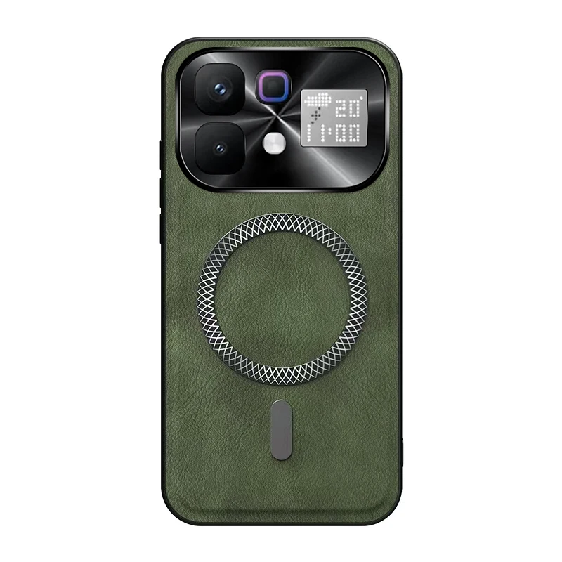 Shockproof Leather Wireless Charging Magnetic Case with Anti-Drop Protection and Slim Camera Guard