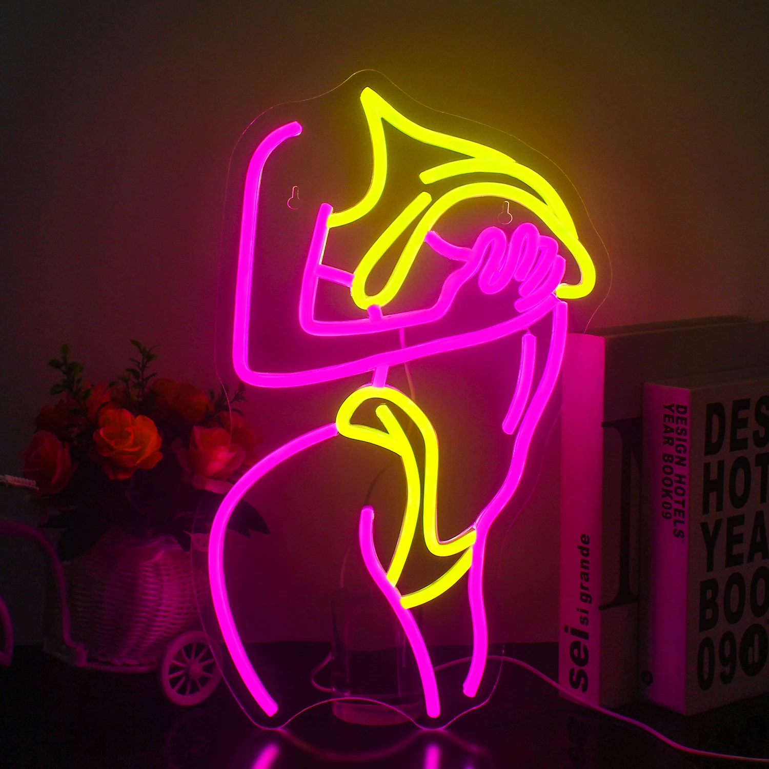 벽 장 네온 사인 레이디 네온 사인, 섹시한 레이디 장식, 파티 웨딩 비스트로 ..