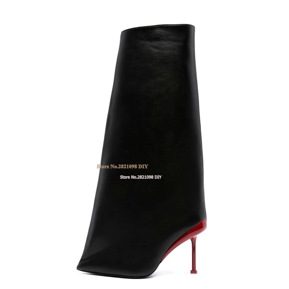 

Женские сапоги до колена, красные сапоги на тонком каблуке-шпильке, без застежки