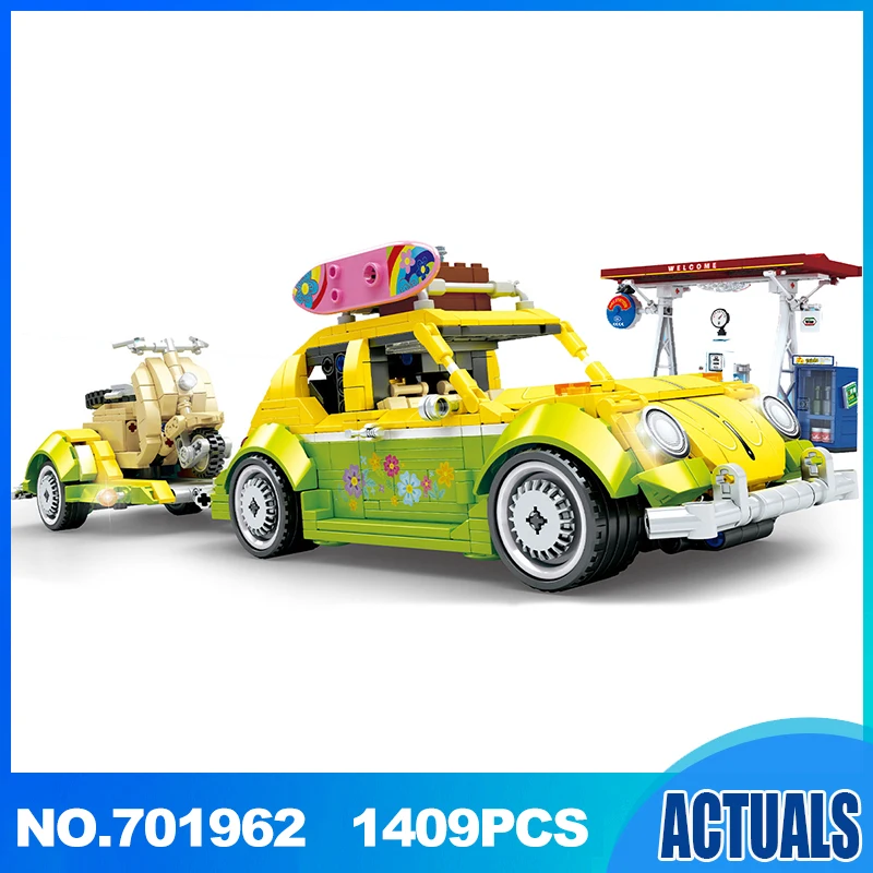 

MOC Bricks Tractor Car Model Building BlocksTourist Picnic Car Educational Brick Toys for Kids Gifts MOC Bricks Tractor C