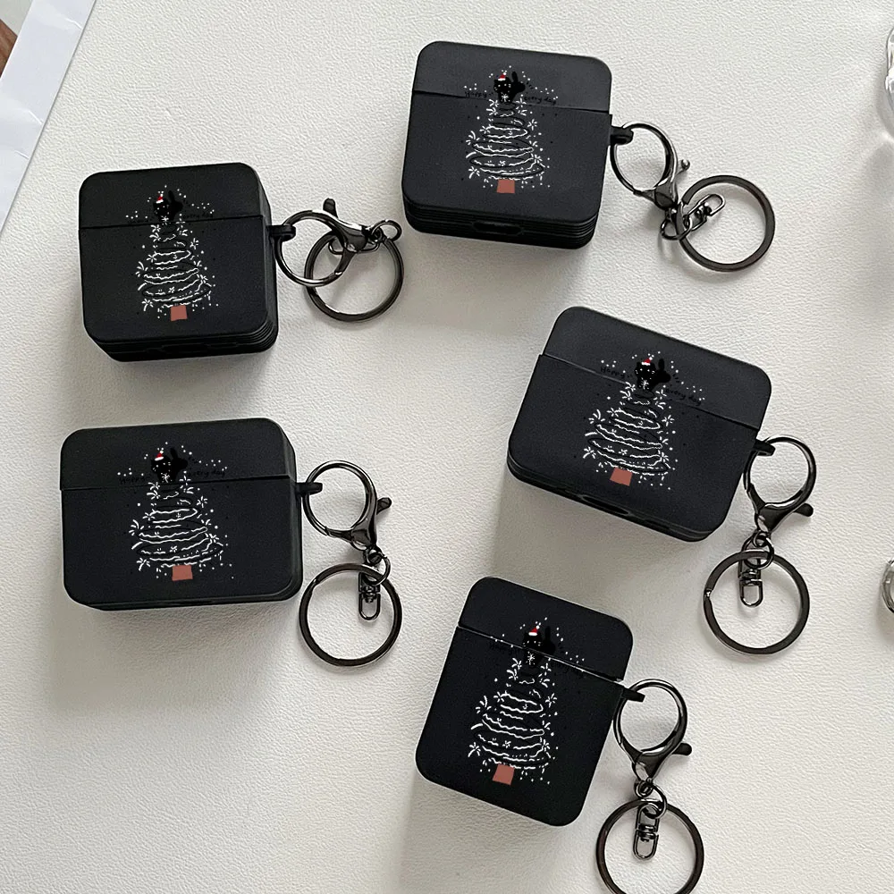 Black Cat Christmas Earphone Case for AirPods