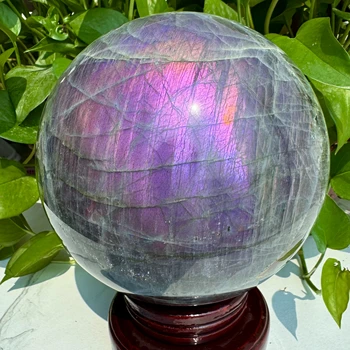 Natural Crystal Sphere purple labradorite sphere  Healing Crystal Ball Home Decoration