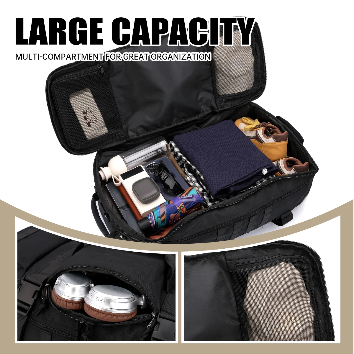 Outdoor Hiking Backpack Large Capacity Waterproof Mountaineering Bag_voghion.com