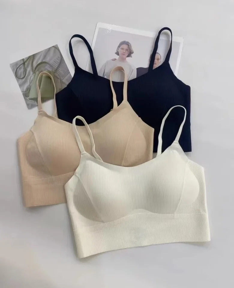 Ice silk seamless backless lingerie women summer smooth surface chest cushion gathering sexy U-shaped short