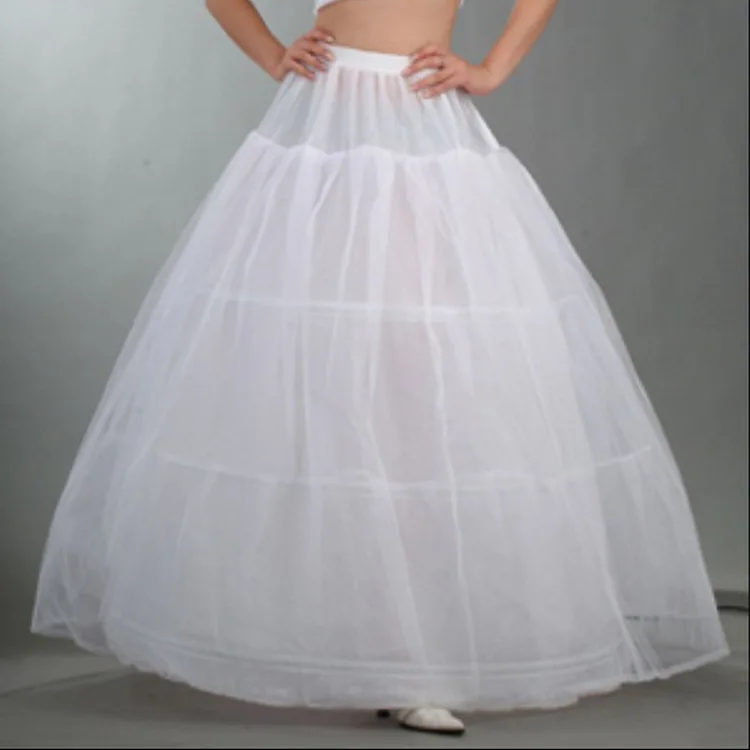 

In Stock 3 Hoops Long Petticoats for wedding dress Accessories Cheap Underskirt For Ball Gow rinoline Vintage Wedding Bridal