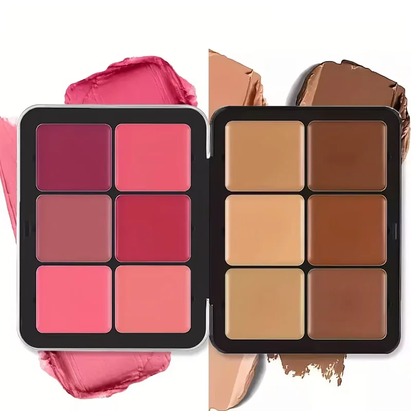 12-color concealer and blush palette Matte and highlight