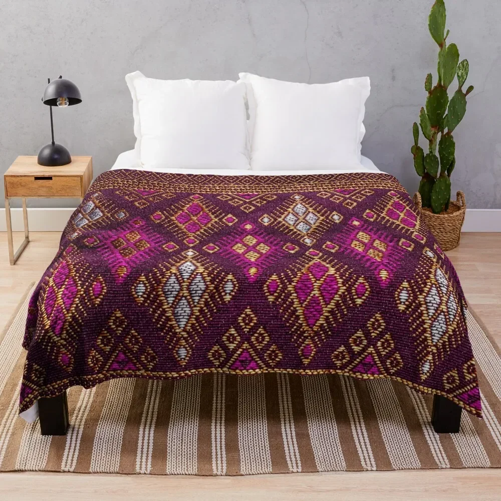 

Thai Silk - Pink Gold Thai Traditional Silkworms Throw Blanket Winter beds Weighted sofa bed Blankets