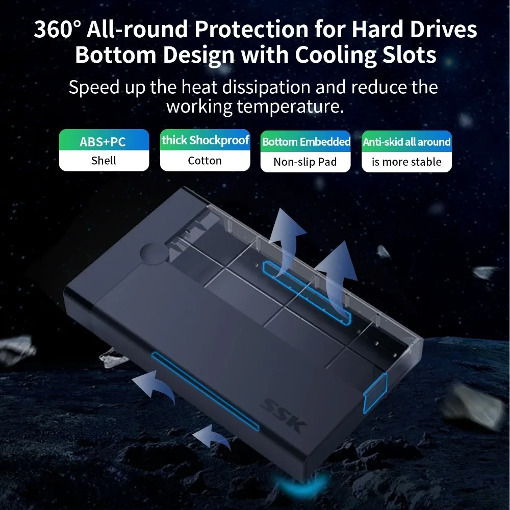 Gabinete de Disco Rígido Externo para Ssd Disk Case Docking Station Sata para Usb 3.2 Adaptador 2.5 3.5 Ssd Case Hdd - Imagem 3