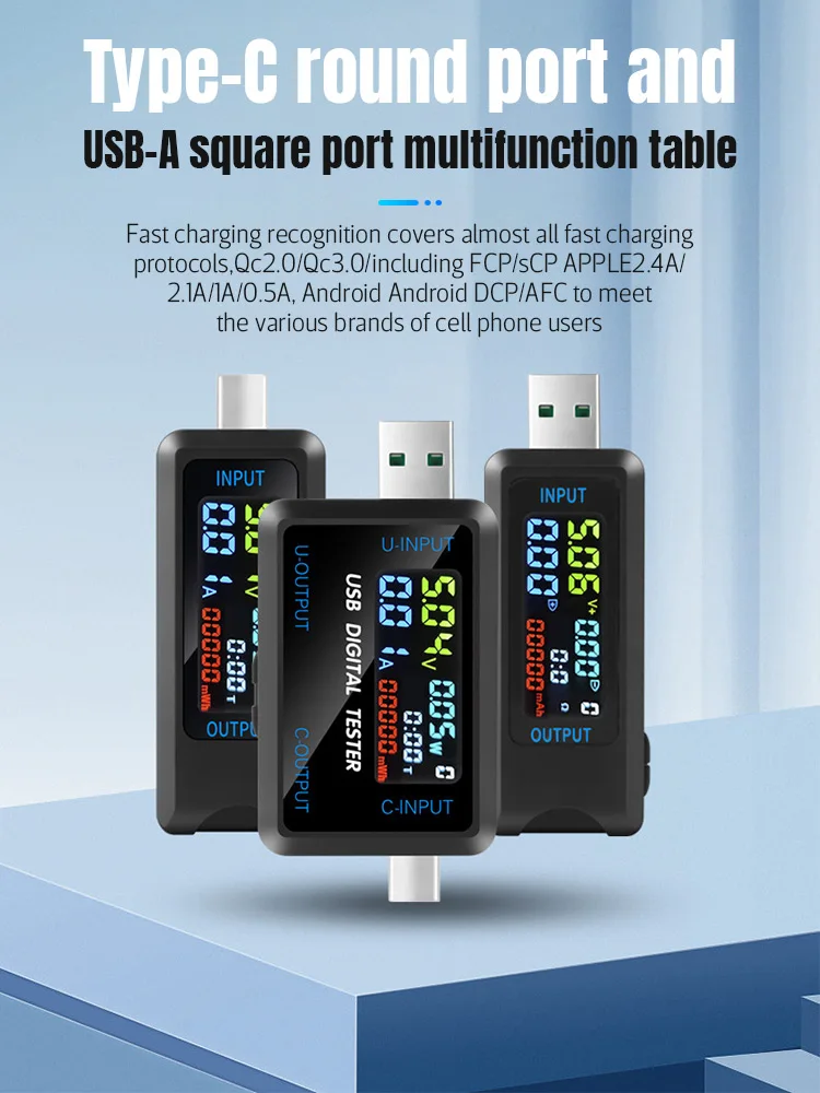 USB 전원 계량기 전류 전압 저항계, 실시간 모니터링 충전기, 충전 케이블, 전자 전력 테스터, DC4.5 V 36V