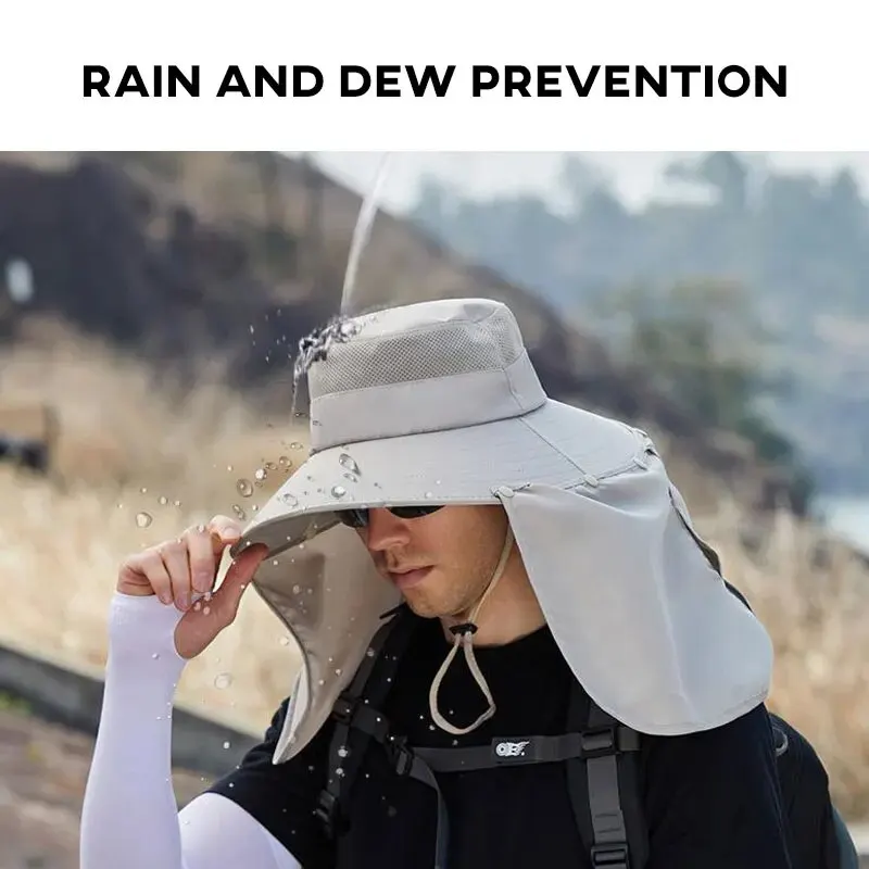 Adjustable Outdoor Cap with Neck Guard Sunscreen UV Protection Breathable Foldable Men Women Fishing Camping Hiking Casual Hats