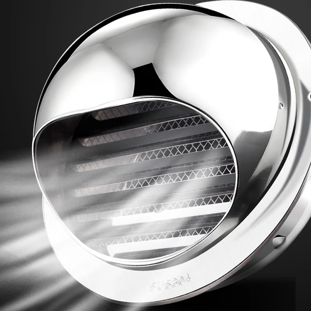 1PC Outdoor Stainless Steel Hood Wall Vent Cover Rain Hood Flue Wind Hood  Exhaust Grid Insect-Proof Bathroom Exhaust Fan Vent - AliExpress