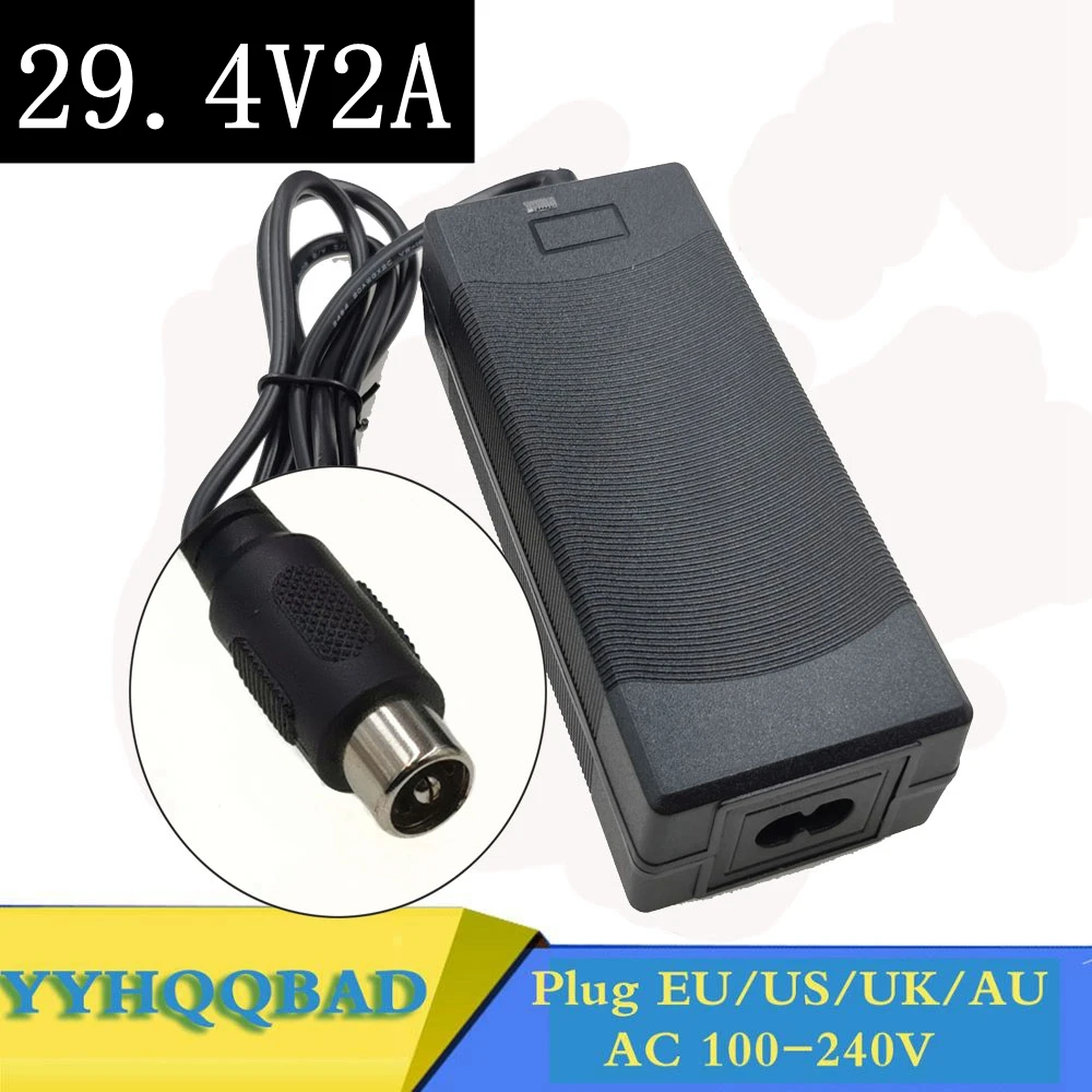 

29.4V 2A charger for 24V 25.2V 25.9V 29.4V 7S lithium battery pack 29.4V recharger e-bike charger RCA-Steckverbinder