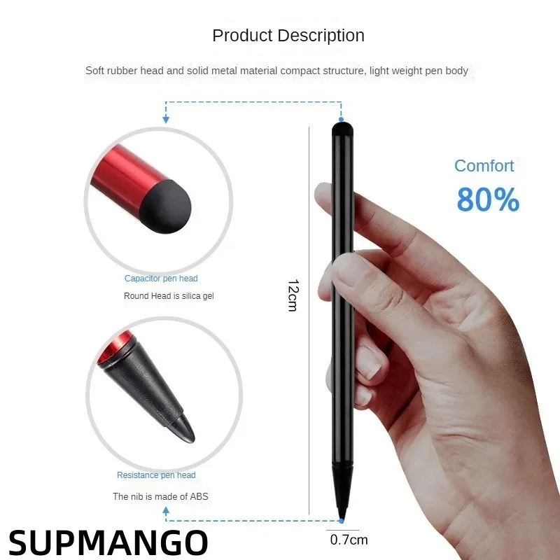 Stylus Pen Portable 2 in 1 Universal Touch Screen Pen Capacitive Stylus For Mobile Phones Tablets Laptops