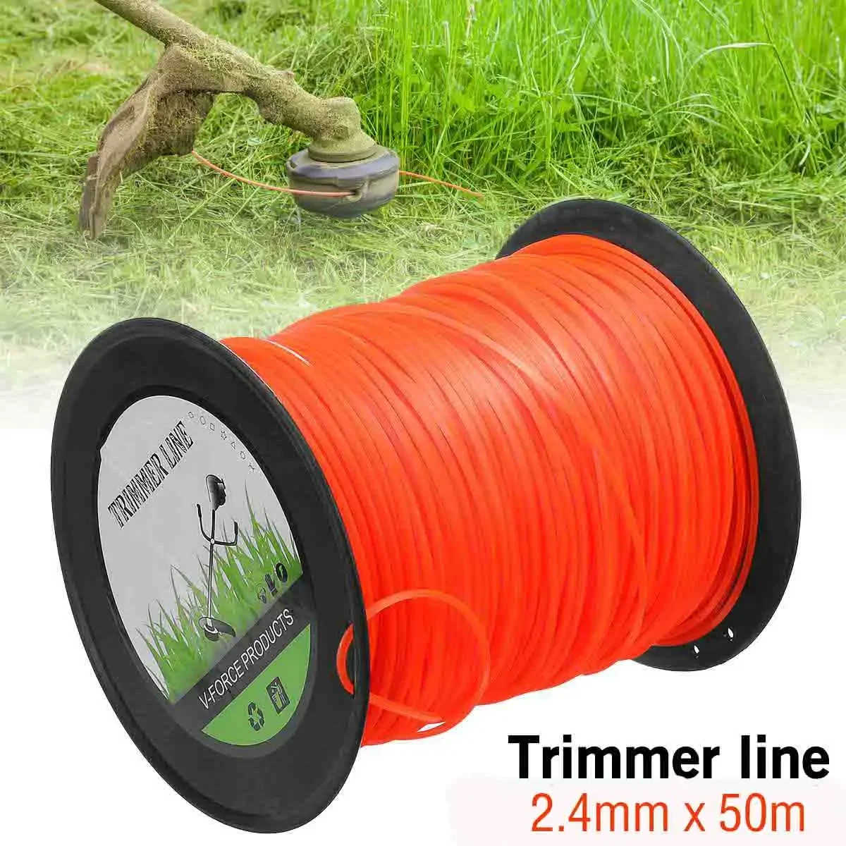 

Electric Lawn Mower Trimmer Line 30/50m*2.4mm Durable Nylon Garden Grass Brush Cutter Spiral Rope Lawn Mower Head Tool Accessory