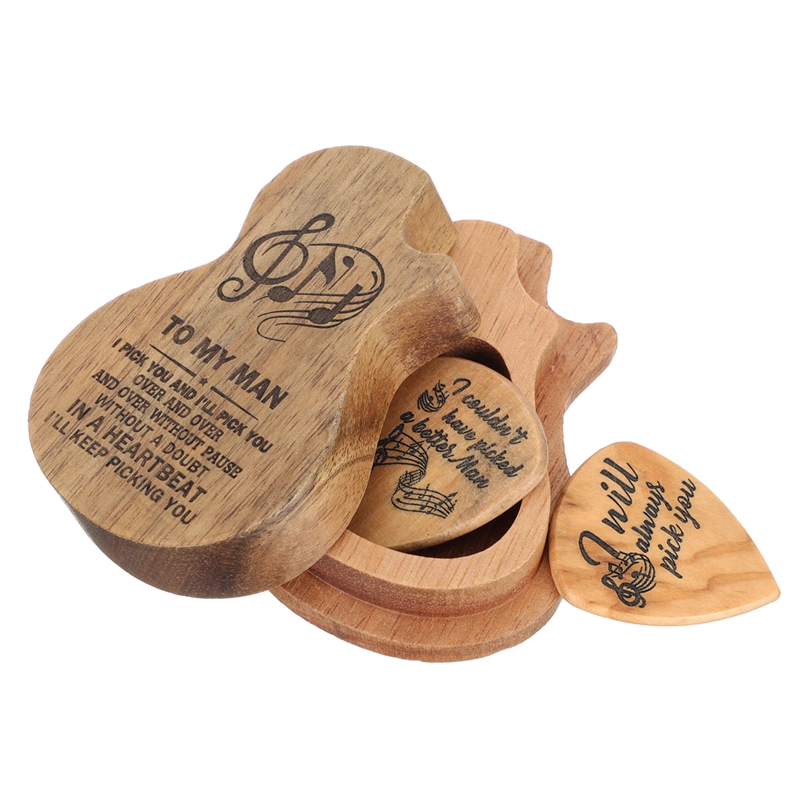 

1 Set Wood Craft Guitar Plectrum Storage Box Guitar Pick Storage Case Plectrums