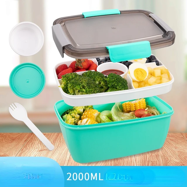Divided Lunch Containers Meal Prep Container Lunch Containers Meal Prep  Container Portable Food-Safe PP Lunch Box with Lid Spoon - AliExpress
