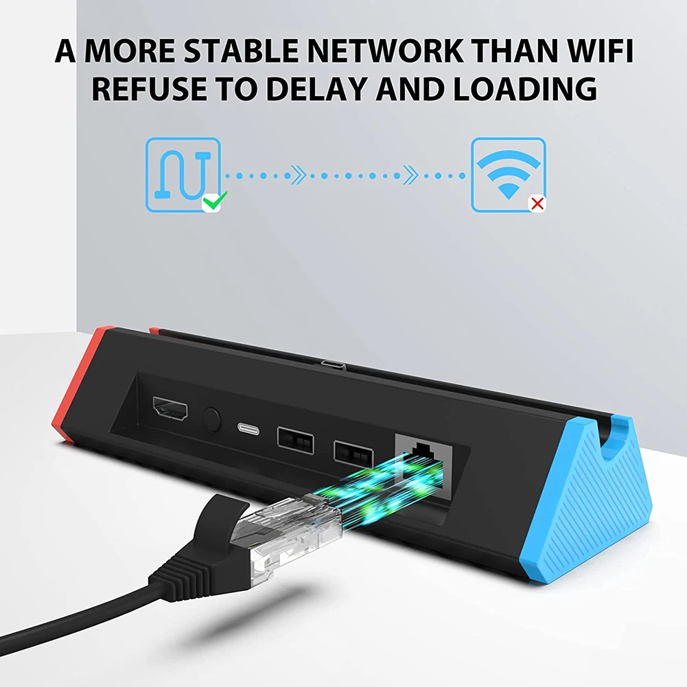 Stație de încărcare TV compatibilă cu HDMI 4K LAN 1000Mbs pentru Nintendo Switch, suport pentru încărcător OLED_voghion.com