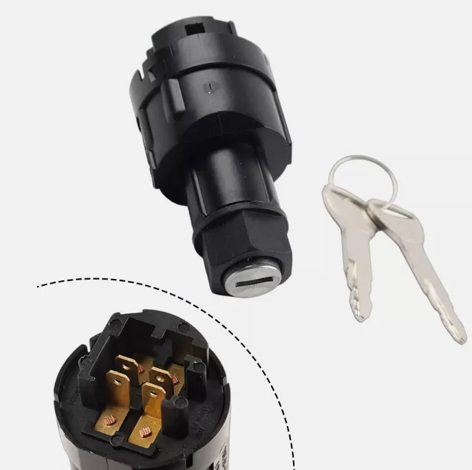57590-23333-71 Ignition Switch with 2 Keys for Toyota Forklift 7FB10-30,8FB10-30,8FD，7FD10-30, 4P Ignition Switch Lock Cylinder