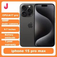 هاتف Apple iPhone 15 pro Max 256GB/512GB Dual ESIM 8GB RAM بشاشة 6.7 بوصة OLED شريحة A17pro 5G هاتف محمول أصلي غير مقفول مستعمل 1