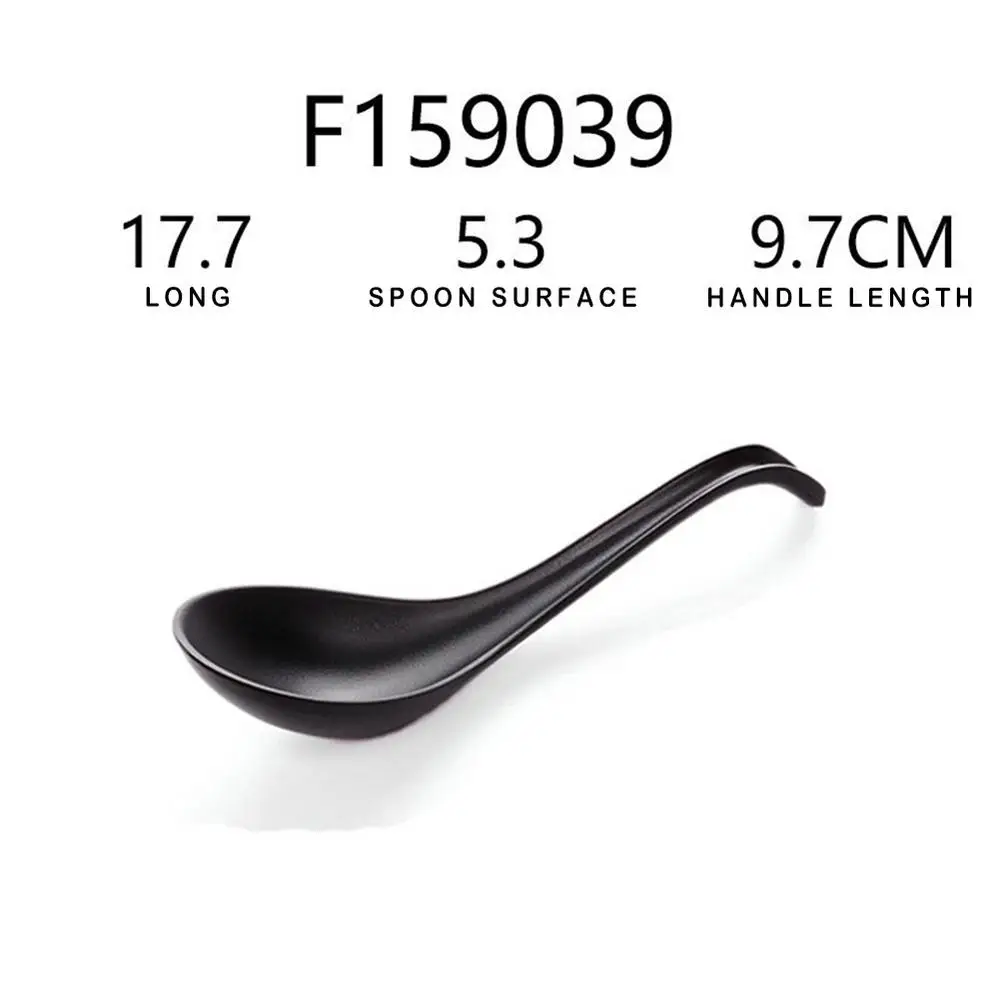 Description Picture 6 of item1pc Black Scoops Chinese Asian Soup Spoons Non Stick Wonton Rice Spoon Long Handle Japanese Ramen Spoon Serving Tableware