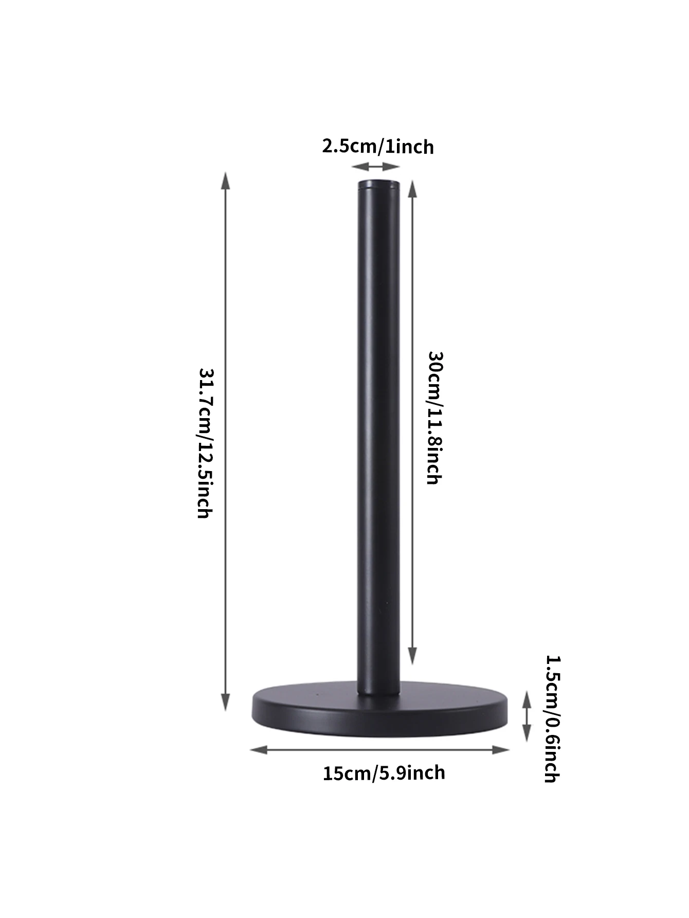 Black Paper Towel Holder Countertop Organization Free Standing Tissue Holder for Kitchen Bathroom 4