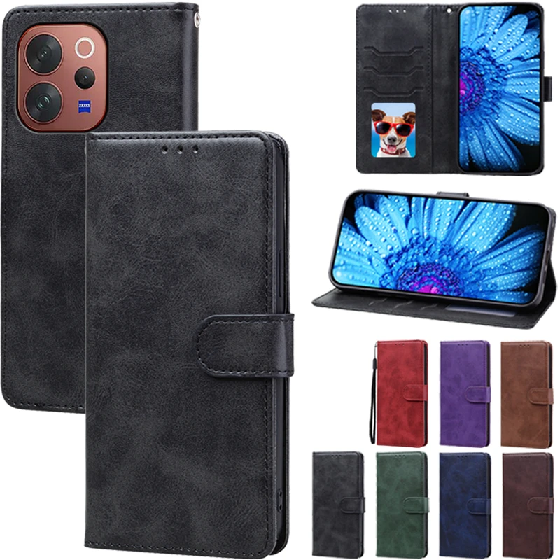 Premium Flip Leather Wallet Phone Cover - Elegant Protection Case with Card Slots