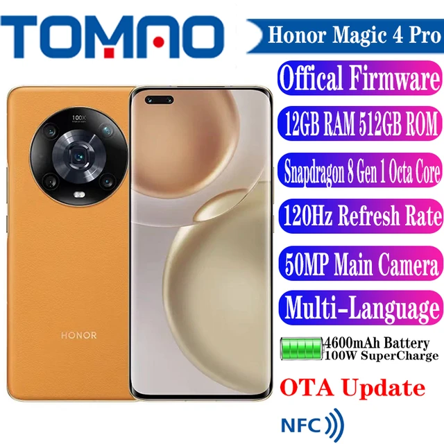 HONOR Magic4 Pro - 5G Smartphone 8+256GB, 6.81 120Hz Curved Screen,  Snapdragon 8 Gen 1 Processor, 50MP Triple Camera, 100W SuperCharge, 4600mAh