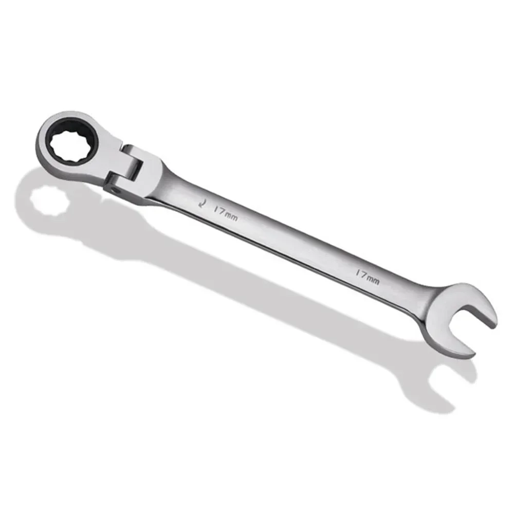 Flexible Pivoting Head Ratchet Combination Spanner Wrench Tool