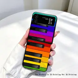 Bold Rainbow Keys Piano Design Phone Case - Galaxy Z Flip 5G (Mix01)