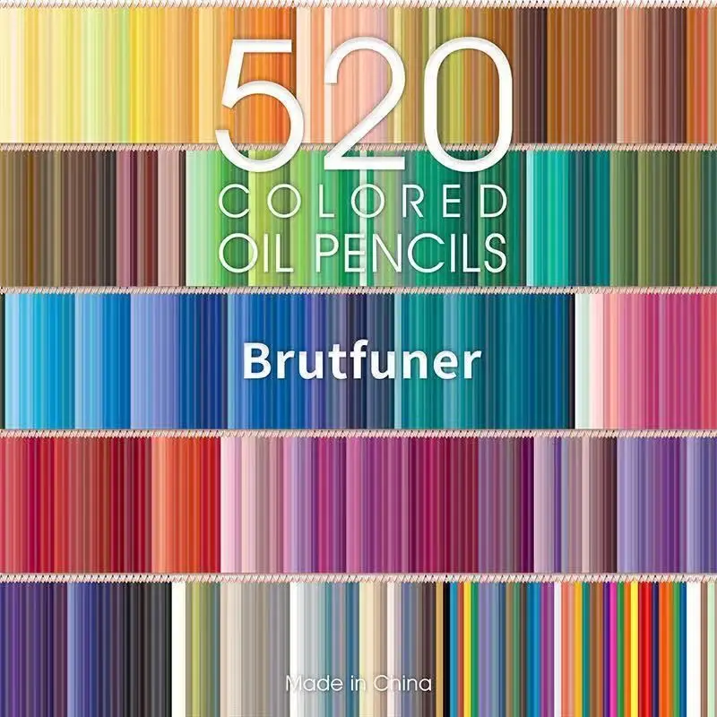 Brutfuner 520 컬러 전문 나무 컬러 연필 세트, 드로잉 스케치 오일, 청금석 장식, 학교 드로잉 스케치 미술 용품