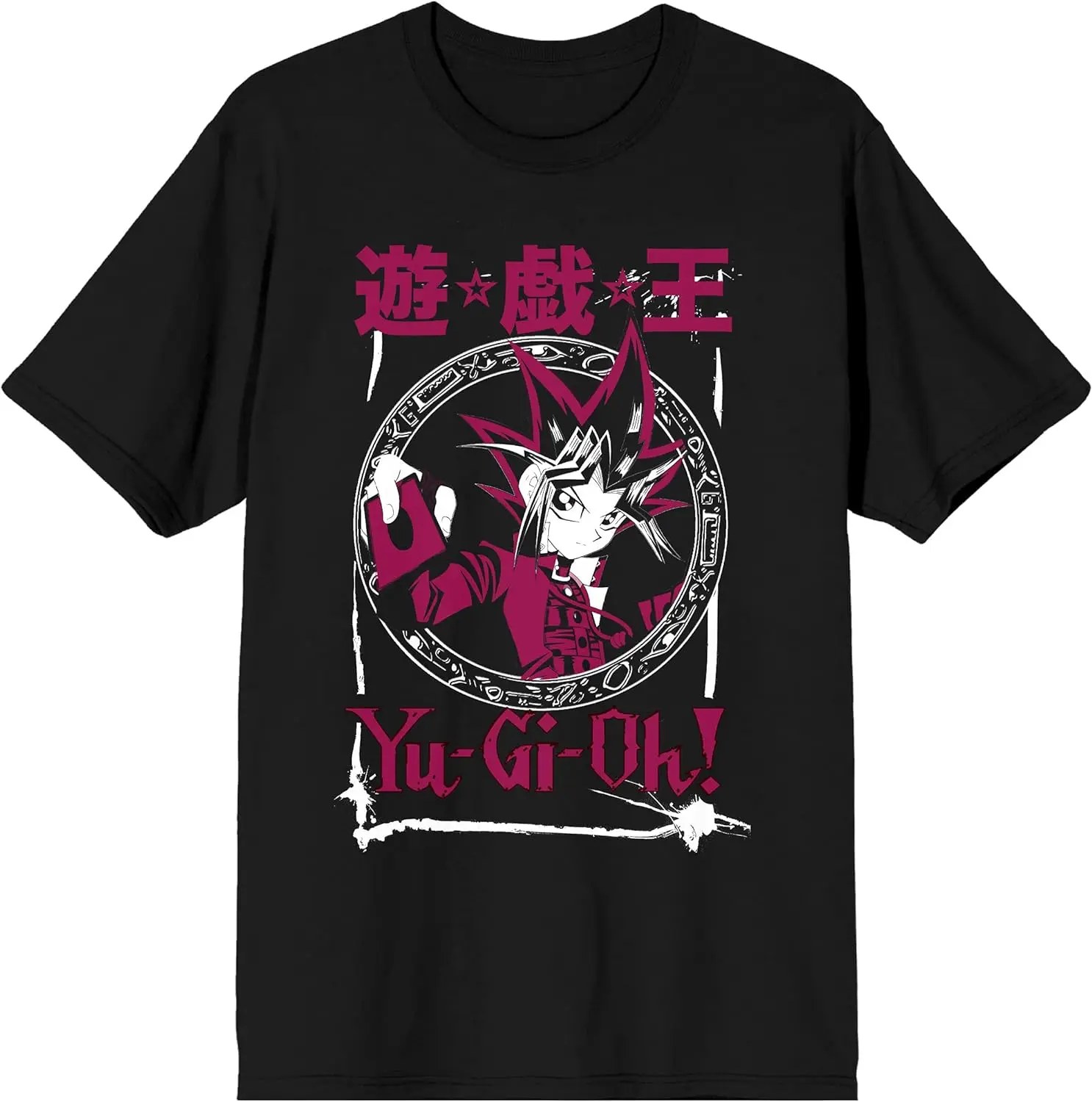 

Yu-Gi-Oh! Burgundy and White Design Men's Black Graphic Tee